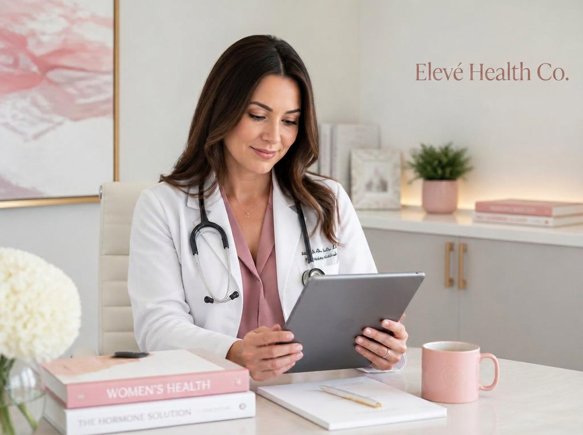 Licensed physician reviewing a patient protocol on a tablet